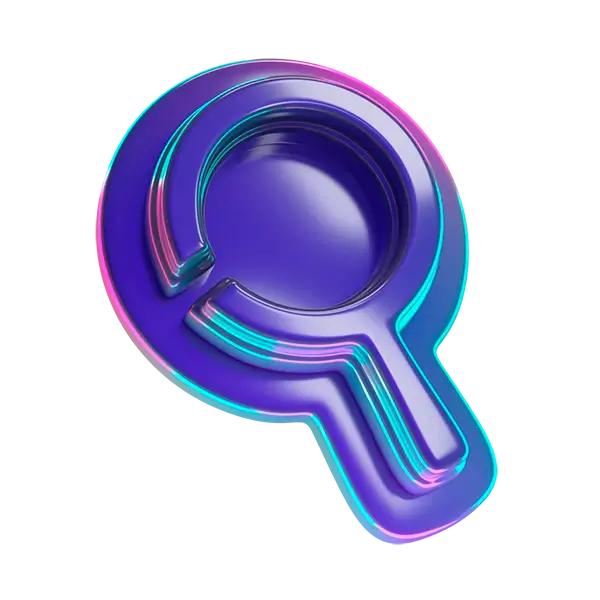 Neon magnifying glass icon